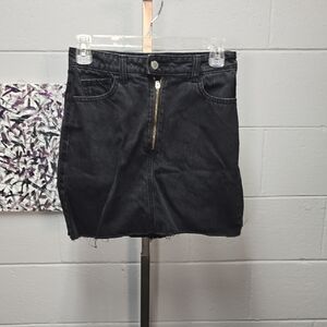 Hollister Dark Denim Mini Skirt with Front Zipper